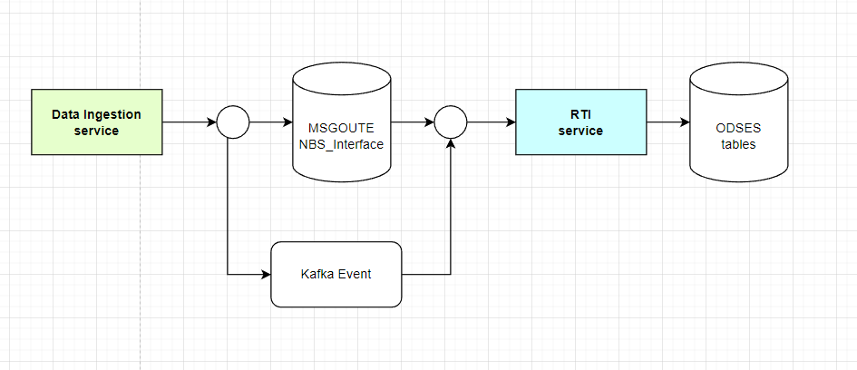 Diagram showing the data processing flow from ELR ingestion through Kafka to the NBS queue
