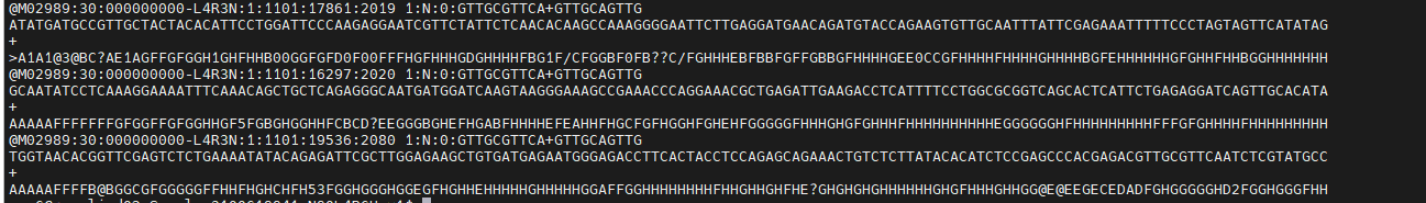 FASTQ file format example
