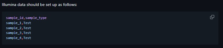Samplesheet Illumina