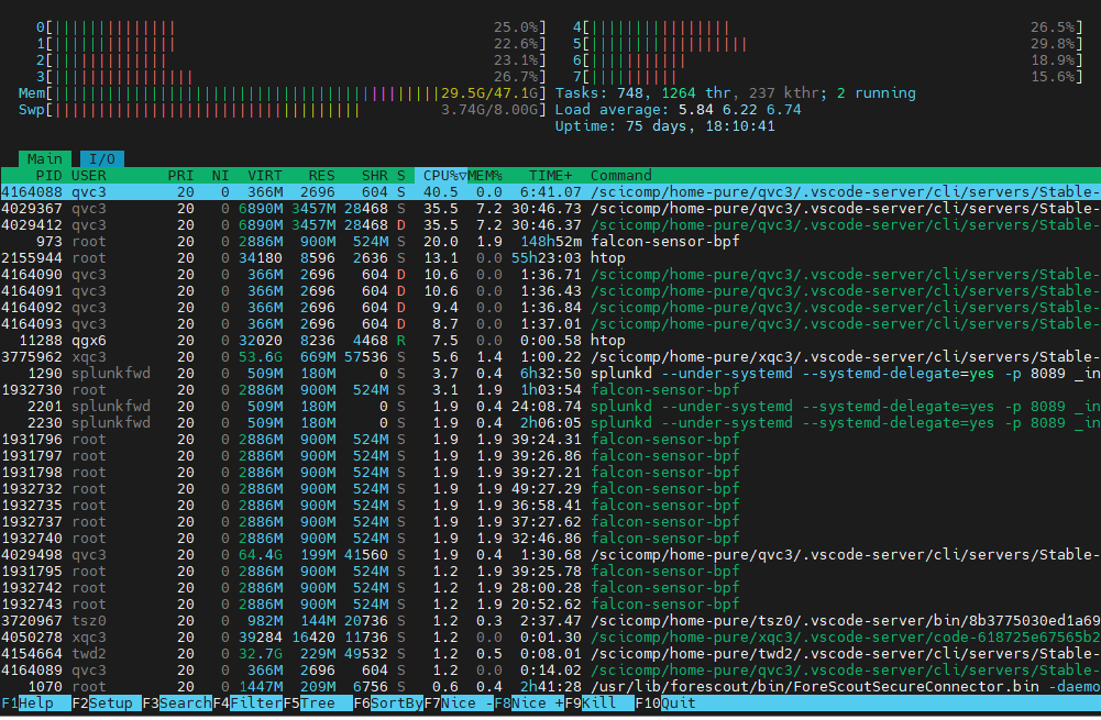 top/htop example